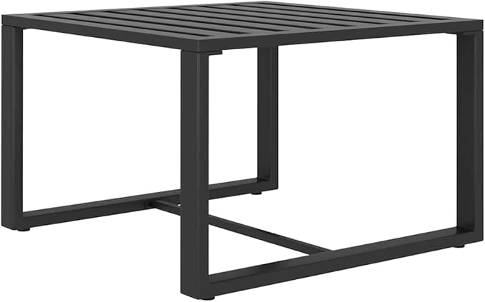 Outdoor Coffee Table 23.6 inch Square Aluminum Side Table in Anthracite, Lightweight Modular Accent for Small Patio - Photo 2