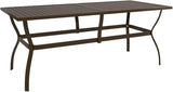Outdoor Small Table Patio Furniture Outside Table Patio Side Tables Patio Table Brown 74.8"x31.5"x28.3" Steel - Photo 1