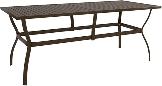 Outdoor Small Table Patio Furniture Outside Table Patio Side Tables Patio Table Brown 74.8"x31.5"x28.3" Steel