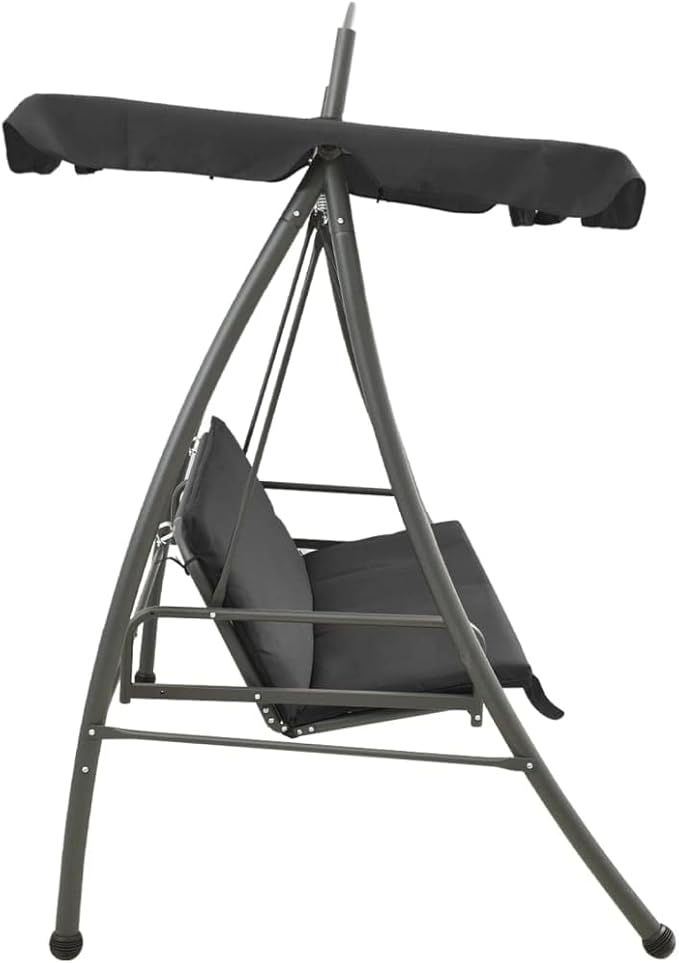 Outdoor Convertible Swing Bench with Adjustable Canopy, 2-Person Porch Swing Bed - Photo 2