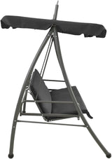 Outdoor Convertible Swing Bench with Adjustable Canopy, 2-Person Porch Swing Bed - Photo 2