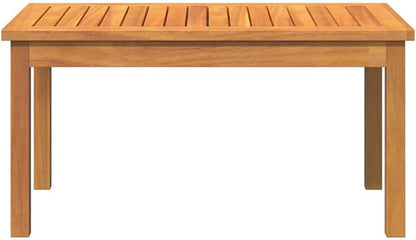 Brown Solid Acacia Wood Coffee Table for Garden and Terrace, Durable Outdoor Furniture Set with Minimalist Design, Sturdy Rectangular Tabletop and Post Legs, Weather