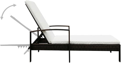 Sun Lounger Chaise Lounge,Lounge Chairs for Outside,Pool Lounge Chairs,Outdoor Chaise Lounge,Patio Lounge Chair,Outdoor Chaise,Pool Lounge Chair,with Cushion Poly Rattan Brown