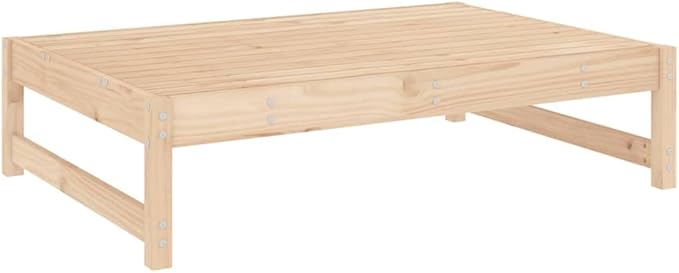 Solid Pine Wood Garden Footstool, Natural Pine Rustic Outdoor Stool for Patio and Garden, Sturdy Side Table or Comfy Footrest with 242.5 lb Capacity, Easy Care Compact