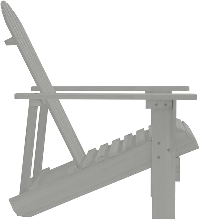 vidaXL Solid Wooden Patio Chair in Gray, Weather-Resistant Outdoor Armchair with High Weight Capacity, Elegant Hardwood Furniture for Garden/Patio