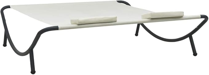 Double Chaise Lounge Outdoor with Adjustable Canopy and Pillow Extra Large Patio Hammock Bed Wheeled for Outside - Photo 5