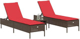 2-Piece Outdoor Sun Lounger Set with Adjustable Backrest, All-Weather Poly Rattan Patio Chaise Lounge Chairs for Garden - Photo 3