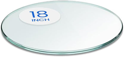 Dulles Glass 18 inch Round Glass Table Top - Tempered - 3/8" Thick Glass Surface, Safe Pencil Edge, Multipurpose for Dining Table, Patio, Coffee and End Table
