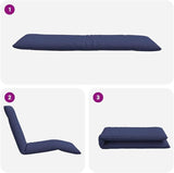 Folding Sun Lounger Navy Blue 175x54x8.5 cm with 5 Recline Positions, Lightweight Portable Outdoor Chaise for Beach - Photo 6