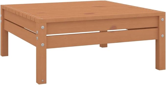 4-Piece Solid Pine Wood Patio Lounge Set with Ottoman, Honey Brown Outdoor Furniture for Garden Balcony Porch