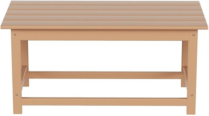 Costaelm Adirondack Conversation Table, HDPE Outdoor Drink Weather Resistant, Outdoor Patio Porch Accent Balcony Table for Pool, Seaside, Backyard, Teak