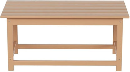 Costaelm Adirondack Conversation Table, HDPE Outdoor Drink Weather Resistant, Outdoor Patio Porch Accent Balcony Table for Pool, Seaside, Backyard, Teak