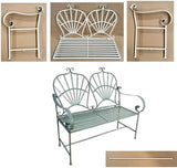 Sturdy Metal Outdoor Garden Bench for 2, Weatherproof Iron Frame with Backrest & Armrests, Perfect for Park, Yard, Porch - Photo 5