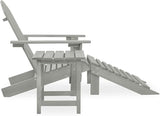 Patio Furniture Set with Ottoman and Table Solid Fir Wood Gray Outdoor Adirondack Chair for Garden Balcony Porch - Photo 3