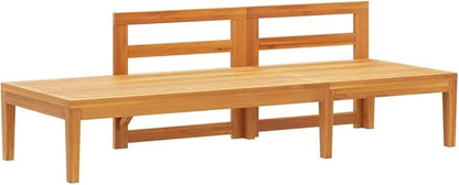 Garden Bench with Table Dark Grey Natural Wood Solid Acacia Wood Plush Cushions Reversible Table Orientation Easy Maintenance Outdoor Seating Furniture