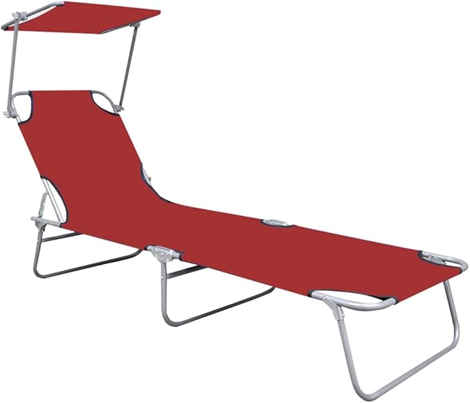 Folding Sun Lounger, Patio Chaise Lounge Chair, Outdoor Recliner Lounge Chair Sun Loungers - Photo 3
