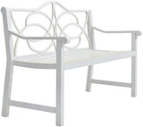 Outdoor Patio Garden Bench, Iron Metal Steel Park Bench with Backrest and Armrest, Slatted Seat for Yard Porch Balcony - Photo 7