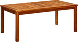 Outdoor Coffee Table Acacia Wood 43"x24" Brown Rectangular Slatted Patio Dining Table Weather Resistant for Garden - Photo 1