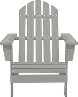 Solid Fir Wood Gray Adirondack Chair with Table Patio Furniture Set for Garden Balcony Porch Outdoor Seating Relaxation - Photo 6