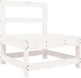 Outdoor Sectional Sofa White Solid Pine Wood 24.4x24.4x27.8 in Modular Patio Couch for Garden Terrace Balcony - Photo 2
