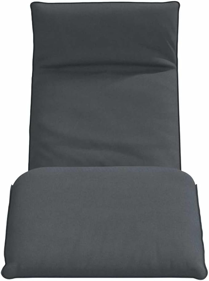 Gray Oxford Fabric Metal Frame Folding Sun Lounger with Adjustable Backrest and Foam Padding - Photo 4