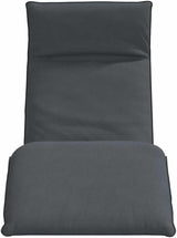 Gray Oxford Fabric Metal Frame Folding Sun Lounger with Adjustable Backrest and Foam Padding - Photo 4