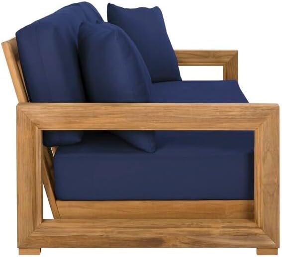 SAFAVIEH Couture Outdoor Collection CPT1004 Bench, Navy