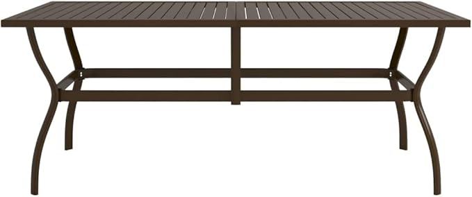 Outdoor Small Table Patio Furniture Outside Table Patio Side Tables Patio Table Brown 74.8"x31.5"x28.3" Steel - Photo 3