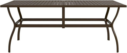 Outdoor Small Table Patio Furniture Outside Table Patio Side Tables Patio Table Brown 74.8"x31.5"x28.3" Steel