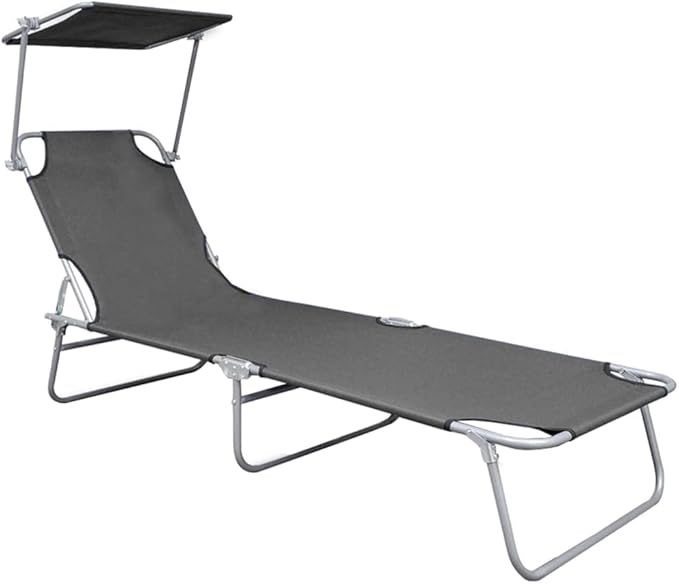 Folding Sun Lounger, Patio Chaise Lounge Chair, Outdoor Recliner Lounge Chair Sun Loungers - Photo 3