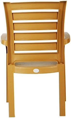 Compamia Marina Patio Dining Arm Chair in Teak Brown (Set of 2)
