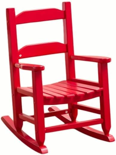 Toddler Rocking Chair Kids Child Wooden Small Baby Comfy Rocker Chairs Furniture for Nursery Bedroom Livingroom Outdoor Reading Room, Ages 3-6, Red