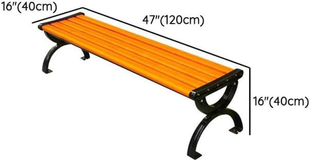 LITFAD Wooden Outdoor Bench Garden Bench Without Backrest and Armrest Outdoor Furniture Park Bench for Patio, Lawn, Balcony, Yard, Porch-Brown, 47" L x 16" W x 16" H