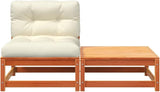 Patio Sectional Sofa with Cushions and Footstool Wax Brown Solid Pine Wood Modular Outdoor Furniture Set for Garden - Photo 5