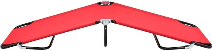 Red Folding Sun Lounger 74.8"x22.8" Powder-Coated Steel Frame Lightweight Outdoor Reclining Chair Holds 265 lbs No Assembly for Garden, Beach, Patio, Poolside and Camping Trips