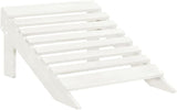 White Fir Wood 2-Seater Ergonomic Adirondack Chair with Ottoman for Outdoor Patio Garden - Photo 7