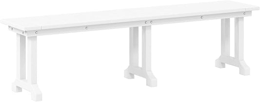 Costaelm Outdoor Benches Weatherproof, Park Long Bench Poly Lumber Backless for Entryway Front Porch Garden Bench Seat for Patio, White