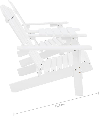 White Solid Fir Wood Ergonomic Garden Chair, Classic Outdoor Patio Furniture with Durable Construction and Weather Resistant Finish for Relaxation