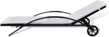 Sun Lounger with Cushion & Wheels - Photo 4