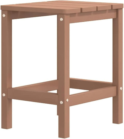 Brown Adirondack Chair Set with Detachable Footstool and Side Table, Durable Synthetic Polyethylene Outdoor Furniture for Patio Garden Balcony