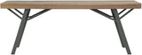 Solid Acacia Wood and Steel Garden Bench 47.2 in Wide for Terrace Seating with Wooden Bench Design and Durable Frame - Photo 3