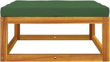 Garden Lounge Set, Green & Brown Solid Acacia Wood Outdoor Sectional Sofa Units with Removable Cushions - Photo 4