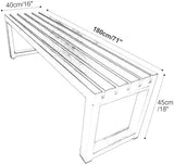 Weatherproof Metal Garden Bench, 500kg Capacity, Stylish Outdoor Seating for Patio, Lawn - Photo 2