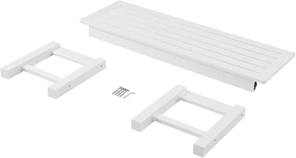 Psilvam Outdoor Bench, Two Person Poly Lumber Porch Bench, Weatherproof Garden Bench That Never Rot and Fade, Patio Bench Suit for Garden, Porch, and Park (2 pcs, White)