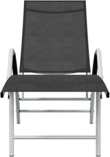 Adjustable Outdoor Chaise Lounge Chair Black Powder-Coated Aluminum Textilene Reclining Sun Lounger 23.8x76x37.8 in - Photo 4