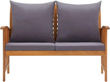 Outdoor Garden Bench with Cushions Solid Acacia Wood Rectangular Rustic Patio Seating for Two Comfortable Garden - Photo 3