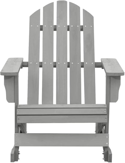 Vintage Grey Hardwood Rocking Chair for Garden Balcony Durable Outdoor Furniture with Gentle Rocking Motion Comfortable Seating for Adults 4件