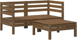 3-Piece Patio Lounge Set Solid Pine Wood Outdoor Furniture Honey Brown with Table for Garden Balcony Backyard Porch - Photo 1