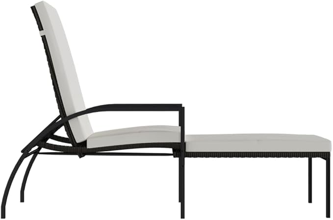 Sun Lounger Brown PE Rattan, Galvanized Steel Frame, Adjustable Footrest, Outdoor Chaise Lounge Chair for Patio, Garden, Beach Lounge Chairs