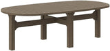 Modway Saratoga Teak Outdoor Oval Coffee Table in Weathered Gray – Low Wood Patio Coffee Table with Slatted Top and - Photo 1